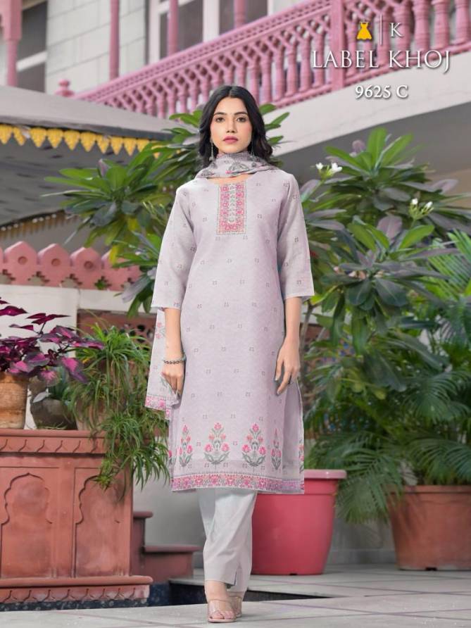 9625 Label Khoj Poster Linen Designer Readymade Suits Catalog
